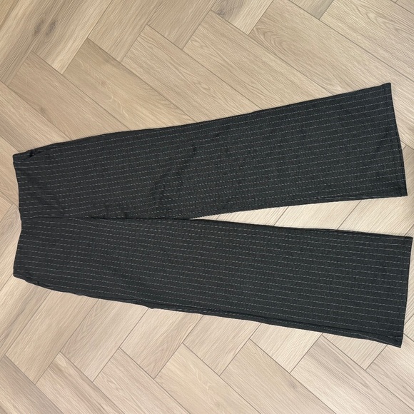 Mango dark gray pinstripe straight leg pants - Picture 1 of 3